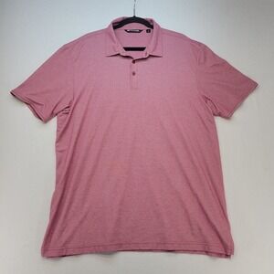 Travis Mathew Polo Shirt Mens 2XL Pink Heathered Pima Cotton Blend Casual